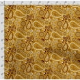 thumbnail image 4 of Soimoi Asian Paisley Printed, Cotton Fleece, Fabric by The Yard Sewing DIY Stretch Fabric 56 Inches Wide, WarmFabric for Hats, Coats, Gloves, Blankets, Yellow, 4 of 5
