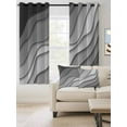thumbnail image 2 of Black Grey Ombre Blackout Curtains 54 Inches Long for Bedroom,Modern Geometric Abstract Aesthetic Cream Thermal Insulated Room Darkening Black Out Window Curtain Panels Grommet Drapes for Living Room, 2 of 8