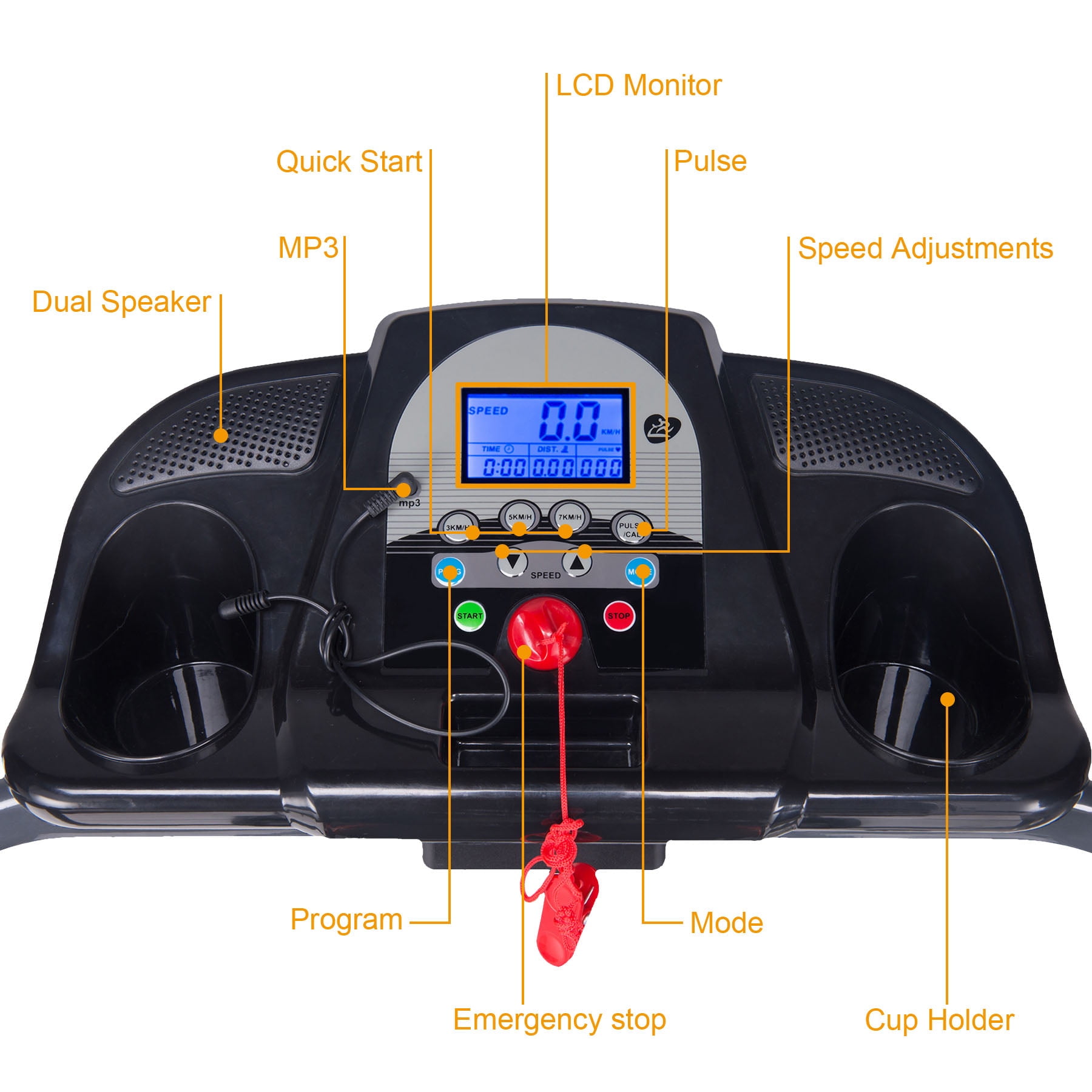 Motorized Treadmill Fitness Health Running Machine Equipment for Home Foldable & Incline 43.3