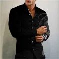 thumbnail image 1 of Nueva camisa polo con estampado de flores de moda social de lujo para hombre, camisa de manga larga de diseñador de vestuario de un solo pecho para hombre, 1 of 6