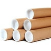 Premium Cardboard Mailing Tubes - 2" X 24" - 2" Opening Diameter 24" In Length - Case Of 50 Shipping Tubes With White End Caps (2X24) For Mailing And Storing Posters, Drawings