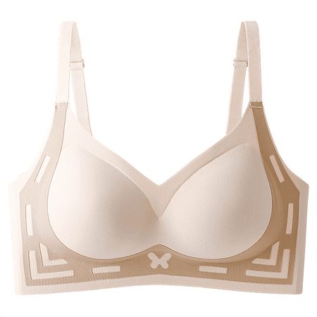 Pavied Minimizer Bras Bralettes for Women Feelingirl Bra Non Marking Soft Support Bra Lifting Underwear Large Breasts Show Small Gathered Upturned To Collect Side Seamless Bras Womens Bras Beige XL