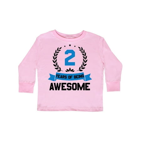 

Inktastic 2 years of being awesome blue birthday Gift Toddler Boy or Toddler Girl Long Sleeve T-Shirt