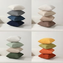 PPgejGEK 4-Pack Corduroy Stripe Standard Pillowcases Breathable Pillow Shams Decorative Bedding Covers (No Insert)