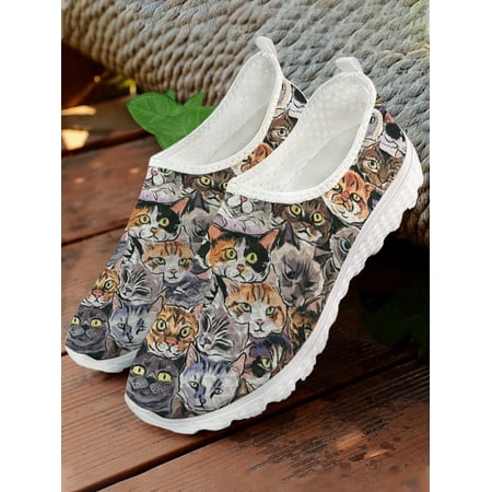 Funny Cat/Kitten/Black Cat/Cartoon Cat Loafers Comfortable Breathable Summer Shoes Women s Slip On Shoes Flats