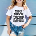 thumbnail image 2 of TZEWGL Tops For Toddler Short Sleeve 100 Days Of School Prints Trendy Fans Present Clothes For Infnants size 6-7T, 2 of 4