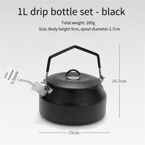 Black Outdoor Kettle Kitchen Kettle Professional Kettle Outdoor Accessories Kettle Stainless Steel Camping