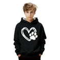 thumbnail image 4 of Kids Hoodies Valentine's Day Long Sleeve Hooded Sweatshirt Heart and Puppy Print Black 3 Years-4 Years, 4 of 5