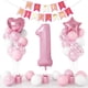 thumbnail image 1 of Kit de globos para fiesta de cumpleaños, color rosa, 1 año, 24 unidades con globo de 40 cm, 1 of 2