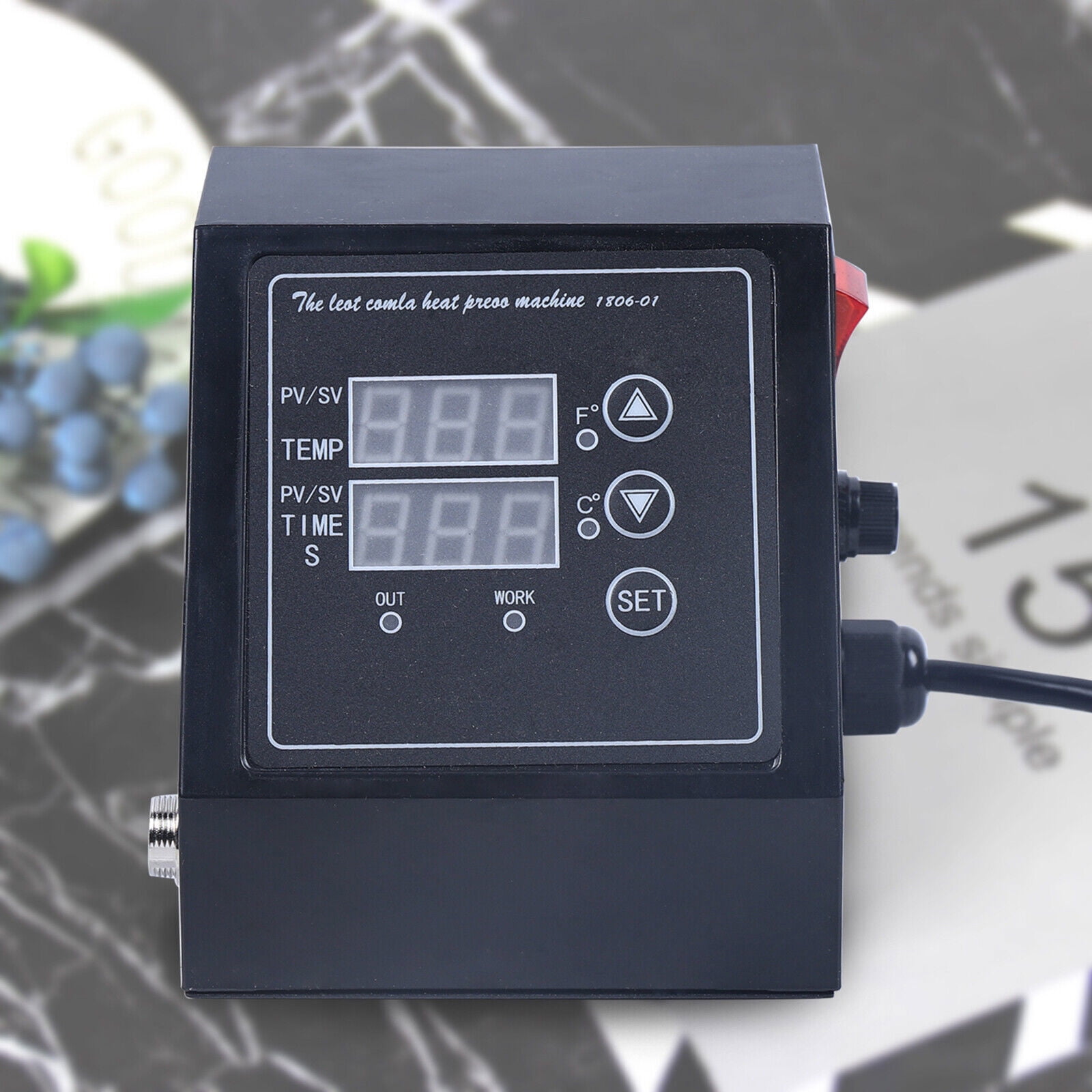 Heat Press Machine Control Box, Dual Display, For T-shirt Heating Parts Heat Press Machine Digital Control Box, 110V
