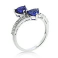 thumbnail image 2 of Brilliance 925 Sterling Silver Created Sapphire and Created White Sapphire Bypass Ring, 2 of 2