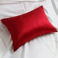 thumbnail image 2 of Red Silk Pillow Cases for Hair and Skin Made in USA, Real 22 Momme Mulberry Silk, Anti Acne Silk Pillowcase with Zipper, Organic, Hypoallergenic, Anti Wrinkle, 1 Pc 20"x26", 2 of 7