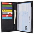 thumbnail image 5 of Genuine Leather Checkbook Cover Register Holder Slim Wallet for Men & Women, 5 of 28