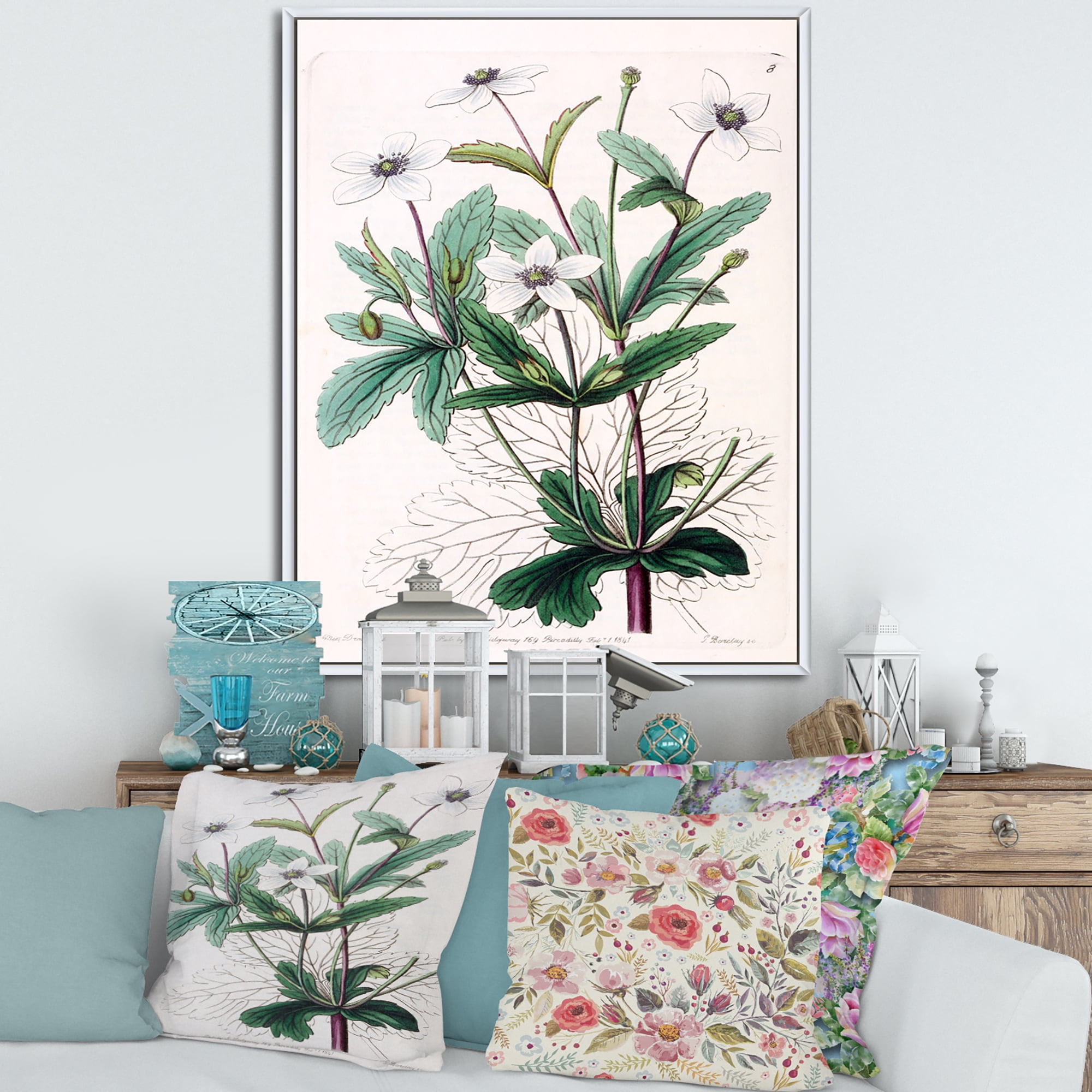 Designart 'Ancient Plant Life XXI' Traditional Framed Canvas Wall Art Print
