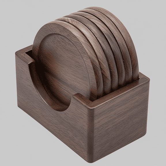 Wooden Coasters, Dark Walnut Hardwood