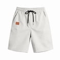 thumbnail image 3 of Men'S Casual Shorts Elastic Waist Shorts Summer Beach Drawstring Shorts with Pockets White XL, 3 of 9