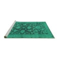 thumbnail image 2 of Ahgly Company Machine Washable Indoor Square Abstract Turquoise Blue Modern Area Rugs, 5' Square, 2 of 4
