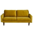 thumbnail image 2 of Hybition Velvet Sofa Modern Couch with Wooden Legs for Living Room-Gold, 2 of 9