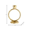 thumbnail image 4 of Round Righ Metal Candle Holder for Mantel Decor - Pillar Candlestick Holder for Centerpieces for Tables, Home, and Dining - Candlestick Accent for Console and Kitchen Counter Display - 7", Gold, 4 of 13