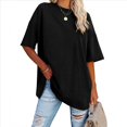 thumbnail image 1 of Camiseta Básica de Corta con Cuello en V Negra M, 1 of 5