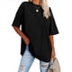 thumbnail image 1 of Camiseta Básica de Corta con Cuello en V, Negra, Talla XL, 1 of 5