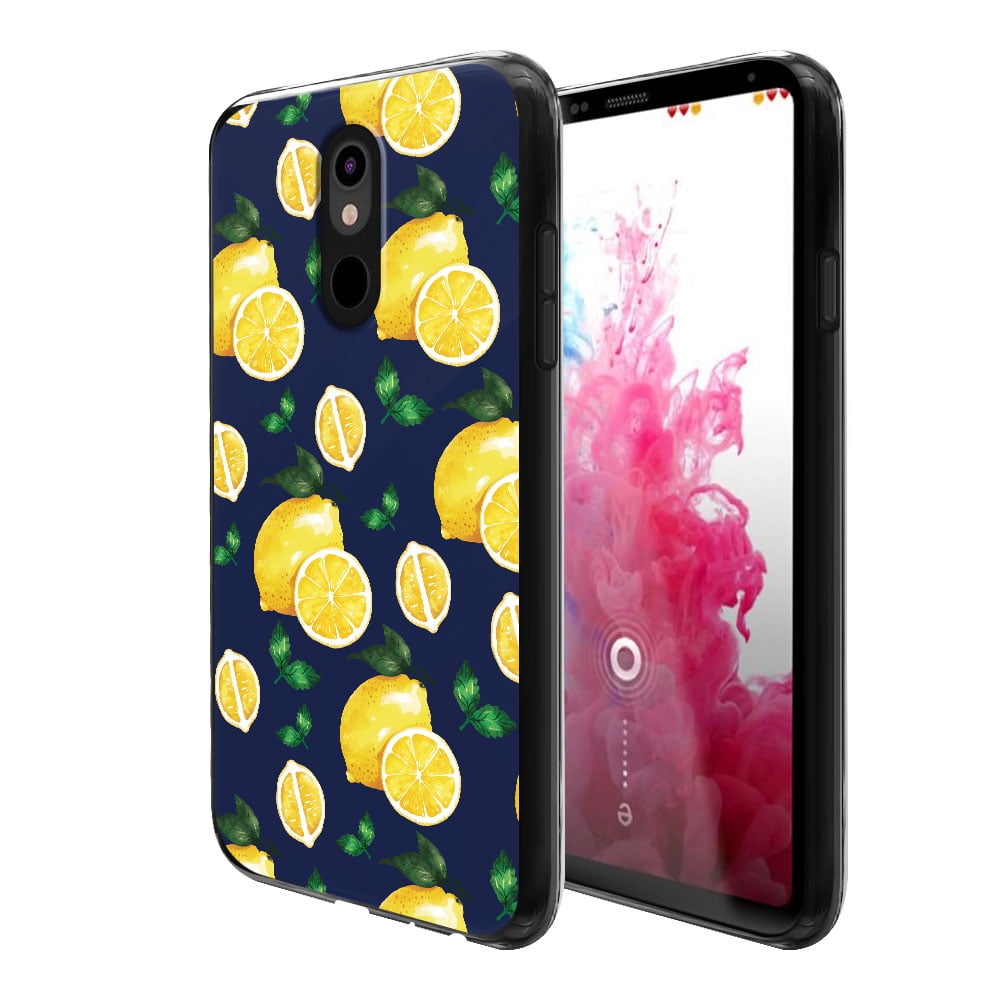 Download FINCIBO Soft TPU Black Case Slim Cover for LG Stylo 5 Q720 6.2" 2019, Lemons Mint Leafs Dark ...