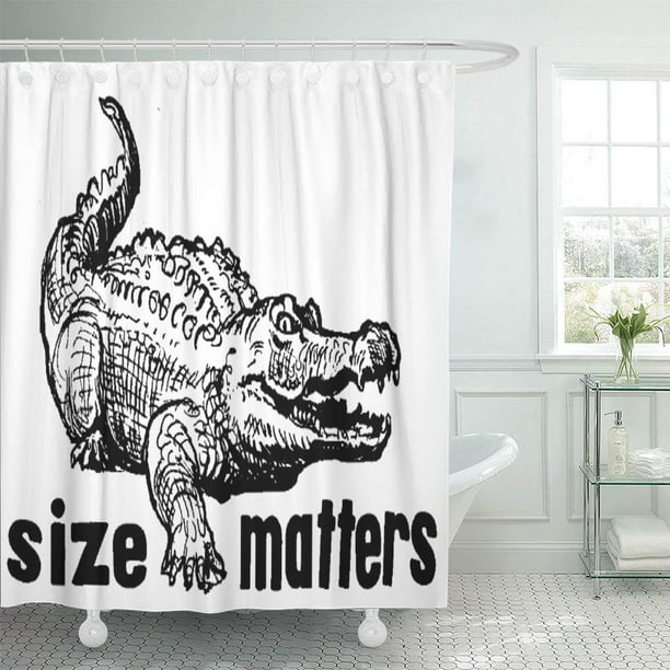 SUTTOM Humour Funny Size Matters Alligator Jokes Gator Croc Swamp Shower  Curtain 60x72 inch 