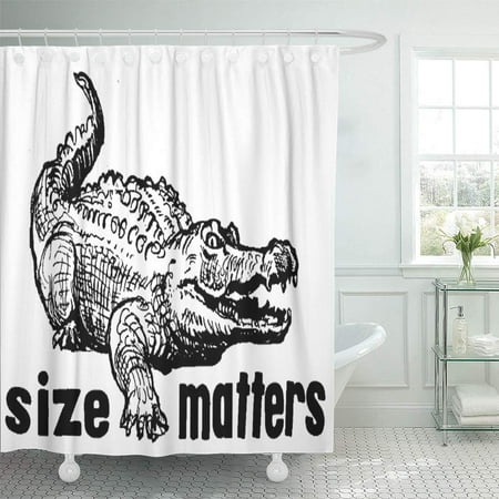 Suttom Humour Funny Size Matters, Alligator Shower Curtain