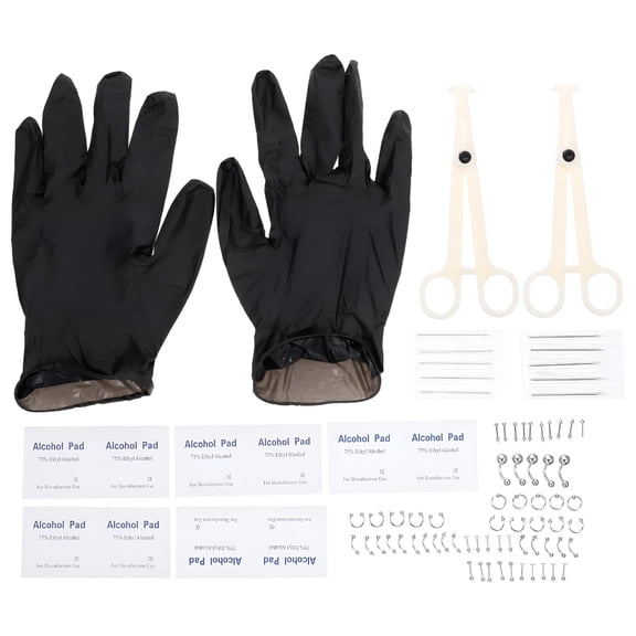 GASTROPOD 1 Set of Body Piercing Rings Kit Sterile Self Piercing Tools Stud Piercing Accessories