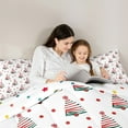 thumbnail image 5 of jejeloiu Christmas Tree Queen Comforter Set,Happy New Year Bedding Sets,Red White Green Bedding Comforter Set For Children,Super Cozy Room Decor Reversible,3-Piece, 5 of 8