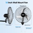thumbnail image 2 of Wall-Mount Fan with Remote Control Speeds CFM High Velocity Oscillating Fan 掳 Oscillating & 掳 Adjustable Tilt for Home Office Commercial, 2 of 7
