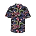 thumbnail image 3 of Balery Snake And Flower Print Men's Hawaiian Shirts Short Sleeve Beach Shirt Relaxed Fit Vacation Button Down Shirts-3X-Large, 3 of 9