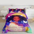 thumbnail image 2 of Feelyou Black Girl Princess Full Size Comforter Sets, Galaxy Butterfly Bedding Sets, 3pcs, 2 of 8