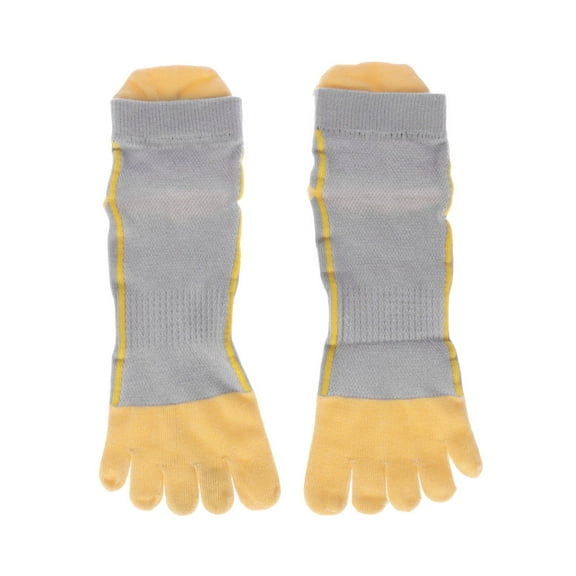 LULULION Five Finger Toe Socks Cotton Grey Sports Socks Breathable Lightweight for Running