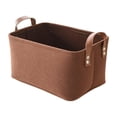 thumbnail image 3 of Caja organizadora de juguetes para mascotas, cesta de fieltro con asas, cesta grande multiusos para guardar cosas de cachorros, mantas y ropa de masco Café, 3 of 9