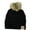 Black, variant on Kids' Babies' Soft Stretch Cable Knit Faux Fur Pom Pom Beanie Hat, Criss Cross White