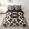 thumbnail image 2 of jejeloiu Vintage Cattle Hide 7-Piece Twin Bedding Sets,Rustic Farmhouse Cabin Bedding Comforter Set For Boys Girls Reversible, 2 of 8