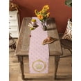 thumbnail image 5 of Golden Crown Table Runner 72 Inches, Pink Cartoon Funny Geometric Plaid Art Bed Runner Dresser Scarves Tabletop for Indoor Outdoor Parties/Ceremony/Banquet, 14" x 72", 5 of 8