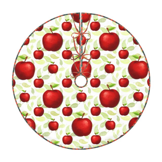 Fotbe Fruit Apples Pattern Christmas Tree Skirt, Tree Skirts Plush Christmas Decorations, Christmas Tree Skirts Xmas Decorations Holiday Party Decor-36"