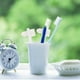 thumbnail image 5 of 2pcs Dual Heads False Teeth Brushes T-shape Denture Dedicated Toothbrushes Cleaning Tools (White + Blue) HOMEMAXS mx4405811, 5 of 5