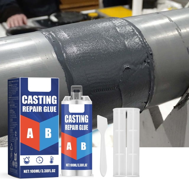 Série d'Outils Colle Métallique Haute Résistance Polymérisation Rapide Colle Époxy Liquide pour Métal Colle de Réparation Métal vers Métal Colle Métallique Usage Intensif pour Étanchéité de Fuite Soudage Aluminium
