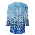 thumbnail image 5 of Craaazy 3/4 Sleeve Tops for Women Loose Fit Crew Neck Vintage Prints Casual T Shirts Plus Size S to 5XL Spring Summer Fall Daily Wear, 5 of 5