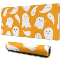 Long Mouse Pads for Desk,Kawaii Halloween Ghosts Pattern Desk Mats on Top Of Desks, Desk Mouse Pad Extra Large with 3mm Non-Slip Base and Stitched Edge for Gaming,Office,Work,Home 35.4x15.7in