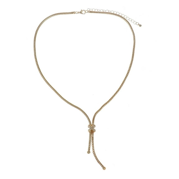 Time and Tru Gold Y Lariat Necklace with Stone (Women's)