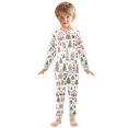 thumbnail image 6 of FORMRS Long Sleeve Top and Pants Pajama Set for Niños 2-Piece Sleepwear, Sizes 18M-8Y, Green Nordic Christmas, 6 of 6