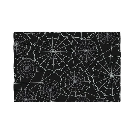 

Placemats Set of 4 / 6 Spider Web Black Placemats for Dining Table Indoor/Outdoors Heat Resistant Washable Placemats 18 x 12