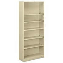 HON HS82ABC.L 34.5 in. x 12.63 in. x 81.13 in. Six Shelf Metal Bookcase - Putty