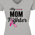 thumbnail image 4 of Inktastic Breast Cancer Awareness My Mom is a Fighter Women's V-Neck T-Shirt, 4 of 5