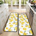 thumbnail image 4 of Kitchen Rugs Sets Of 2,Yellow Lemon Fruit Flowers White Pattern Anti Fatigue Kitchen Mat Rugs Non Slip Washable,Decorative Kitchen Floor Mats for Kitchen,Sink,Laundry,17"x47"+17"x47", 4 of 5