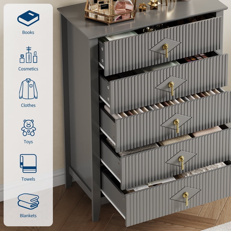 organizer dresser Mid Century Large Chest Storage Dresser Organizer with 7 Drawers main image 1